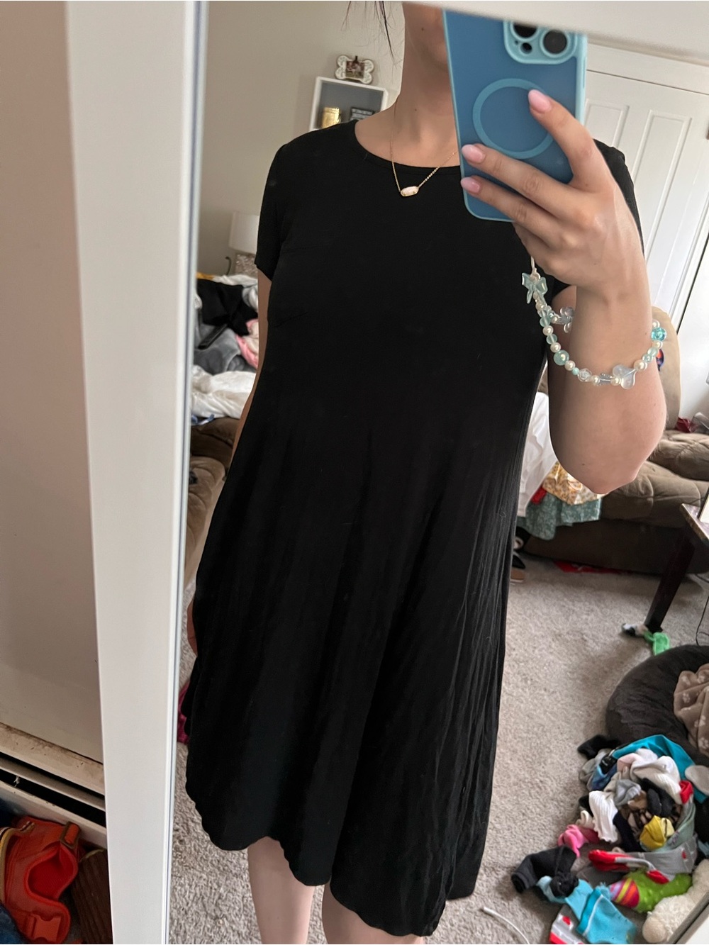 Classic Black Short-Sleeve T-shirt Dress